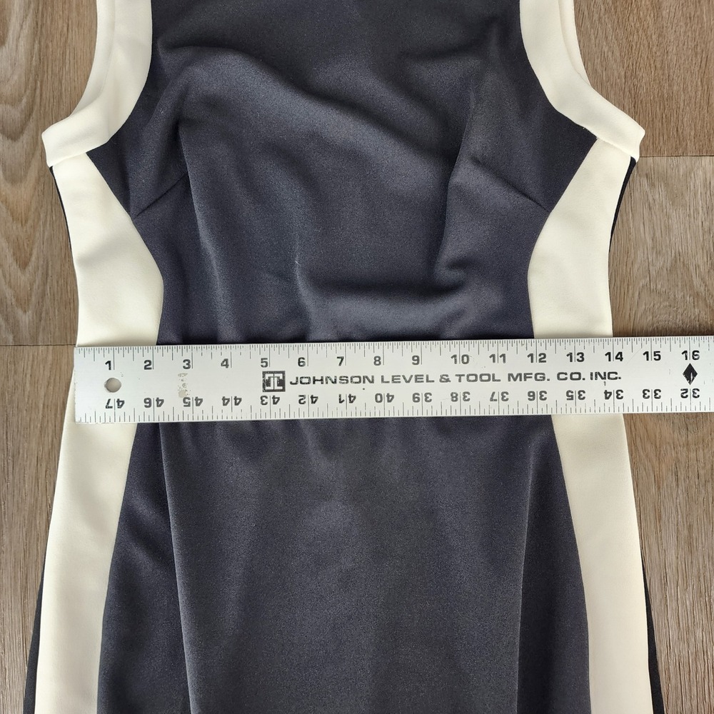 DKNY Womens Black Ivory Colorblock Sleeveless Sheath Dress Size 2 New With Tags - Picture 7 of 15